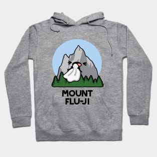 Mount Flu-ji Funny Mountain Pun Hoodie